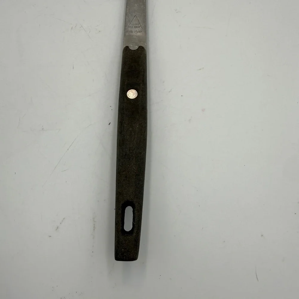 Vintage Household Japan Slotted Spatula Turner Stainless Steel Wood Handle 12